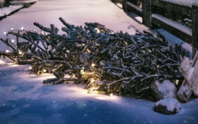 Een kerstboom op een kruis