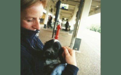 Op een bankje op het perron